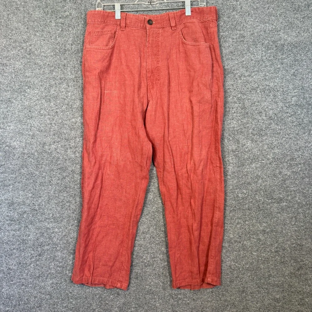 Ermenegildo Zegna Linen Pants Mens 36x28 Salmon Straight Leg Chinos Old‎ Money